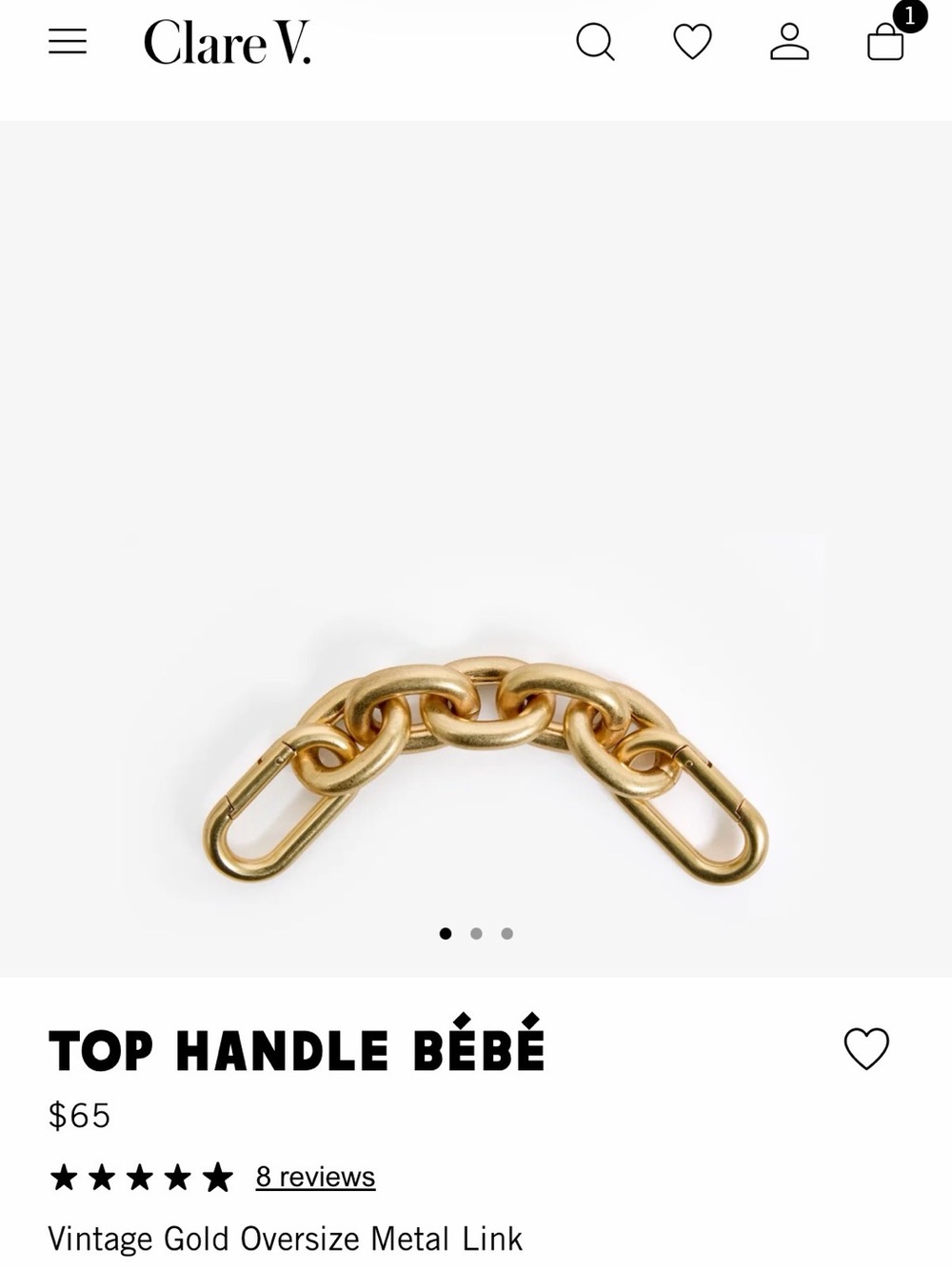 Clare V Top Handle Bebe strap Gold
